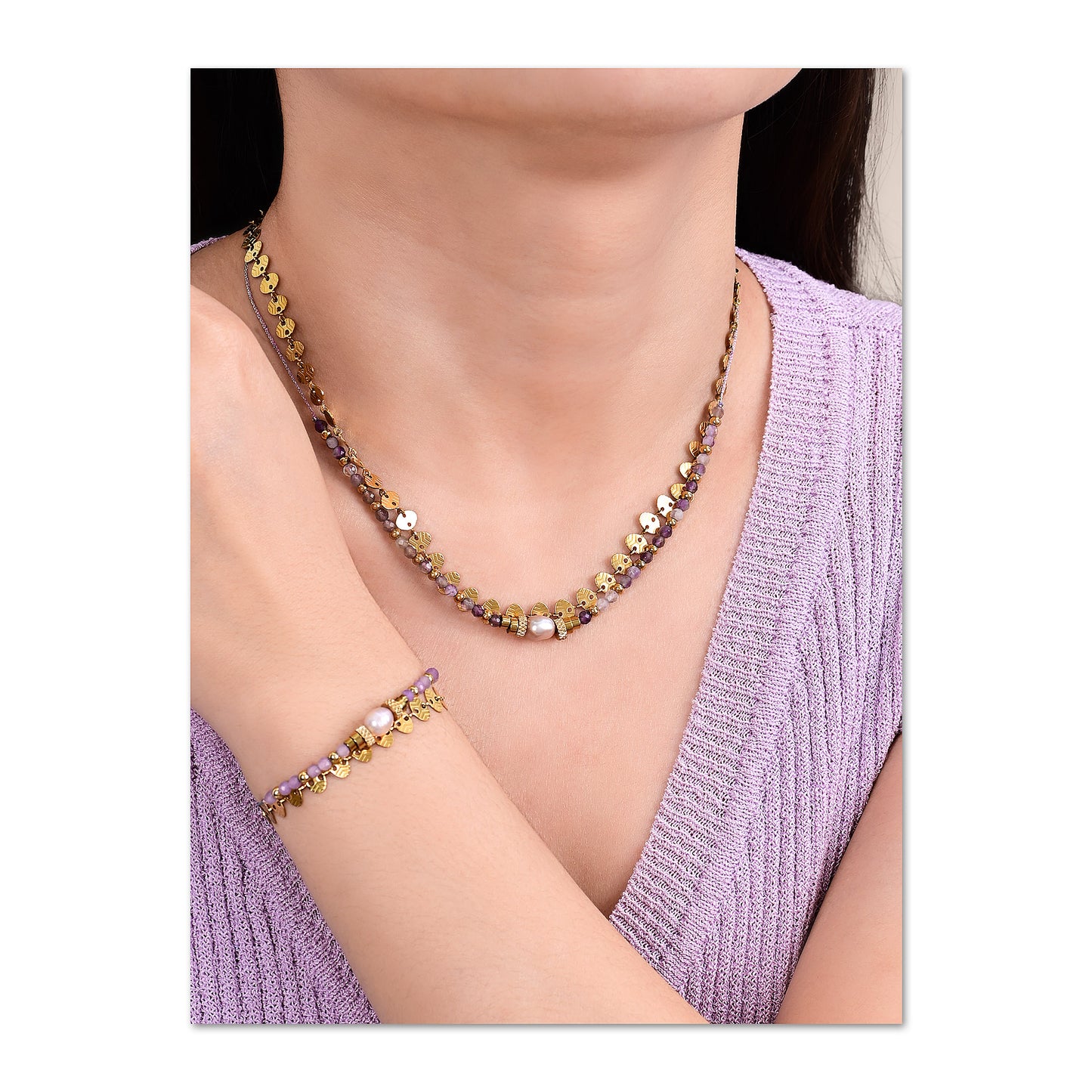 Amethyst Aura Halskette – Für Klarheit & Seelenruhe