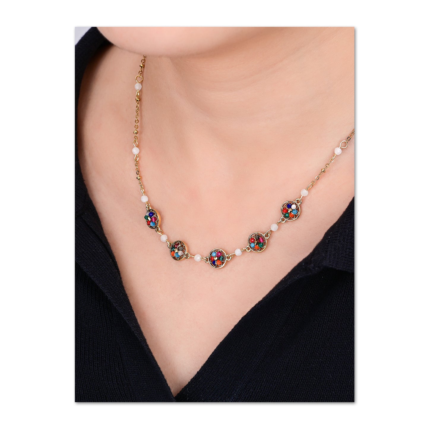 Boho Mosaic Halskette – Kunst am Körper, Farbe für die Seele