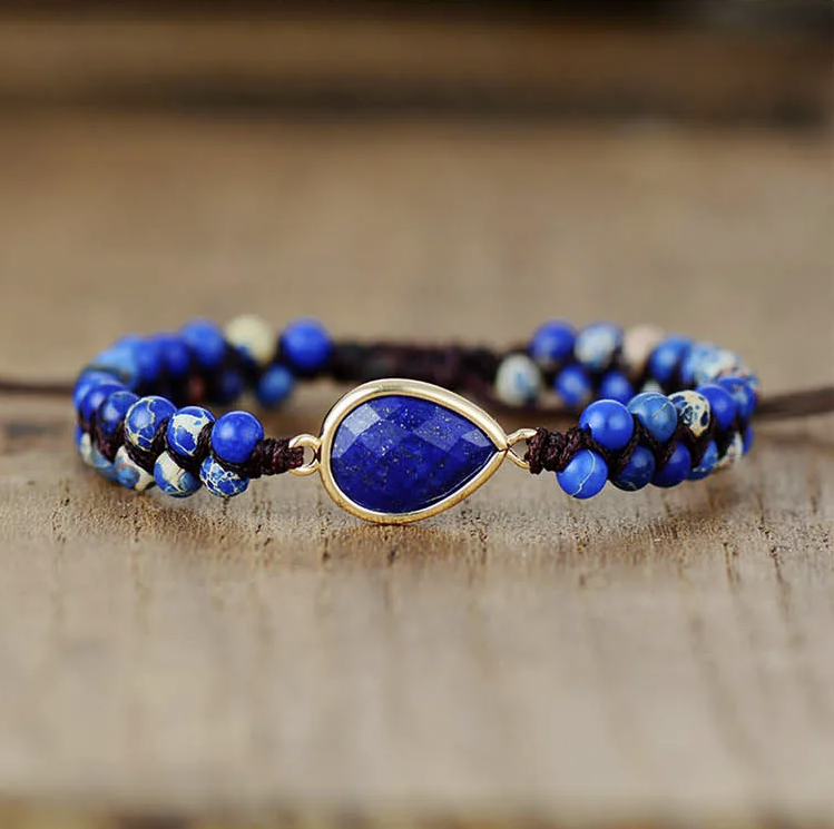 Geflecht der Elemente – Naturstein Armband | Boho