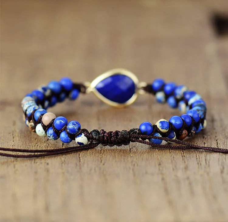 Geflecht der Elemente – Naturstein Armband | Boho