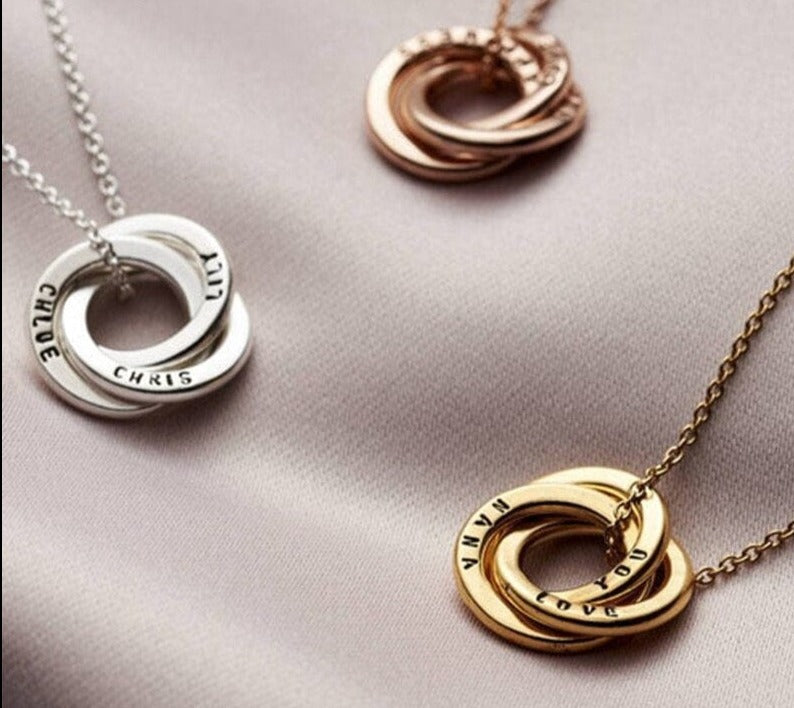 Khalee Samo Custom Circle Engraving Name Necklaces for Woman Personalized Stainless Steel Clavicle Chain Nameplate Jewelry Mother's Day Gift