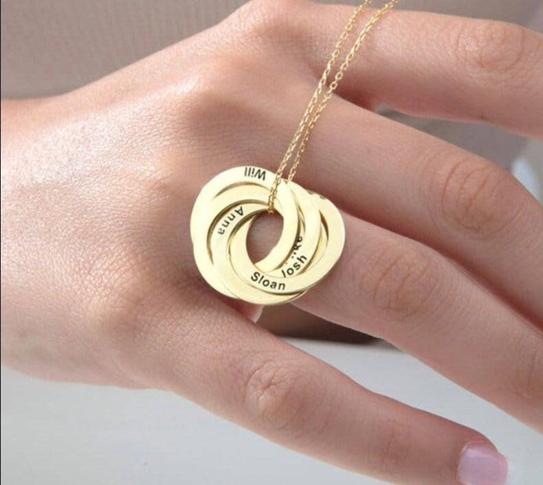 Khalee Samo Custom Circle Engraving Name Necklaces for Woman Personalized Stainless Steel Clavicle Chain Nameplate Jewelry Mother's Day Gift