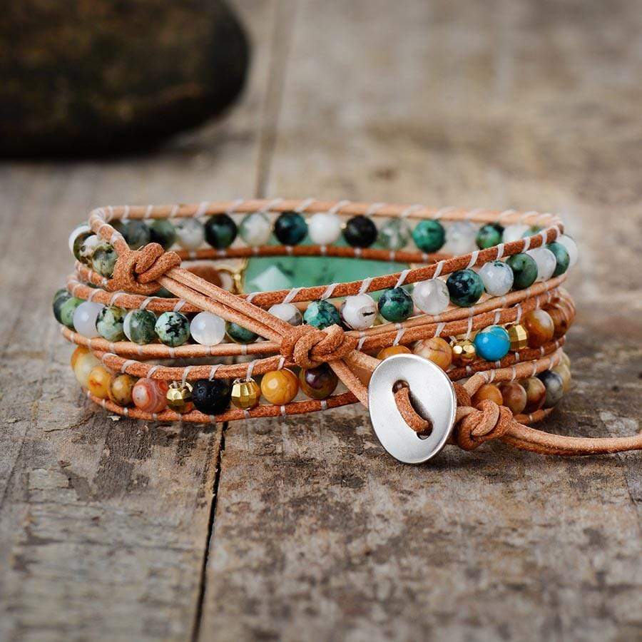 Soothing Jade Wrap Bracelet | Australian Jade Stone | Boho | 100% handmade