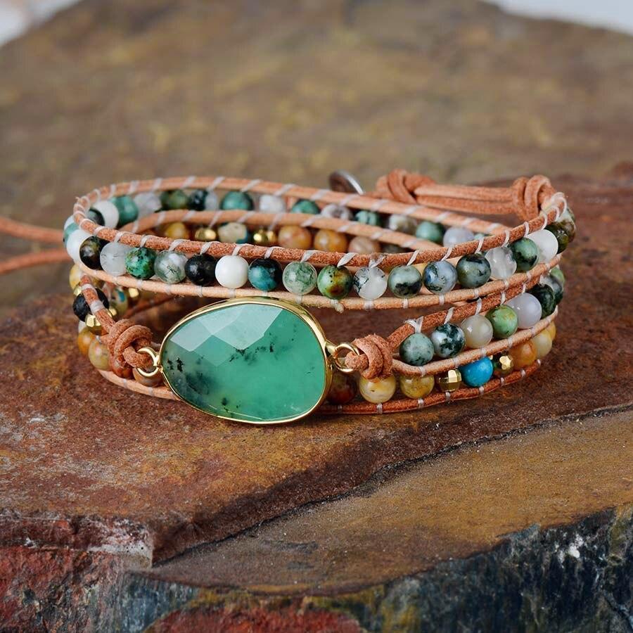 Soothing Jade Wrap Bracelet | Australian Jade Stone | Boho | 100% handmade