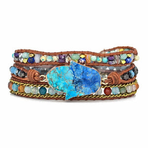 Blaue Hand der Fatima Türkis Armband | Wickelarmband | Boho