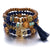 Boho Baum des Lebens Charme Perlenarmband Set - Black - 4er Set