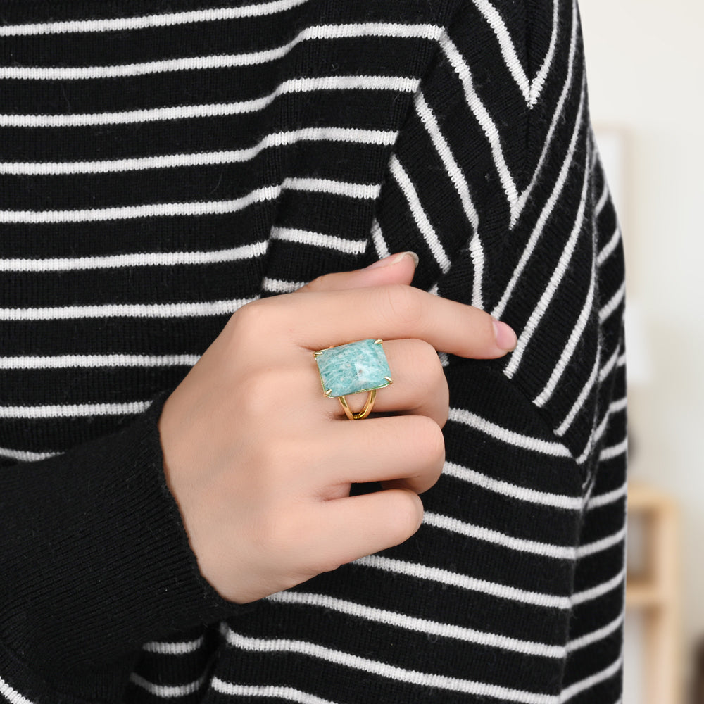 Crown Jewel Ring mit Amazonit