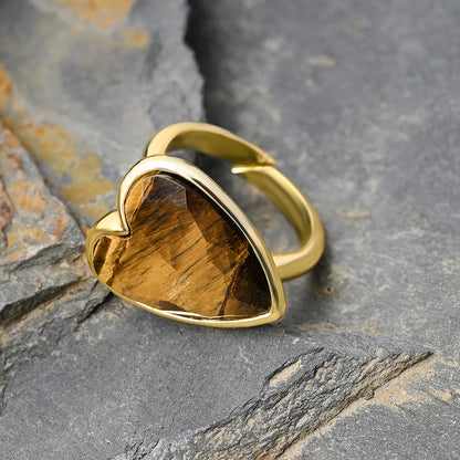 Heart Aura Ring mit Tigerauge