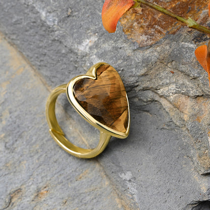 Heart Aura Ring mit Tigerauge