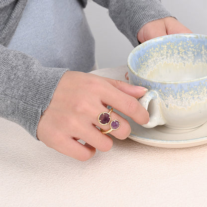 Twin Soul Ring Amethyst – Seitenansicht