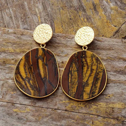 Mystic Duality – Lapis und Tiger Eye Ohrringe | Boho