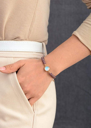 Khalee Samo Amethyst-Opal Yoga-Armband | Boho | 100% Handgemacht | Versch. Farben