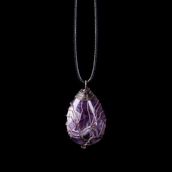 Amethyst Drop Necklace | Boho | 100% handmade