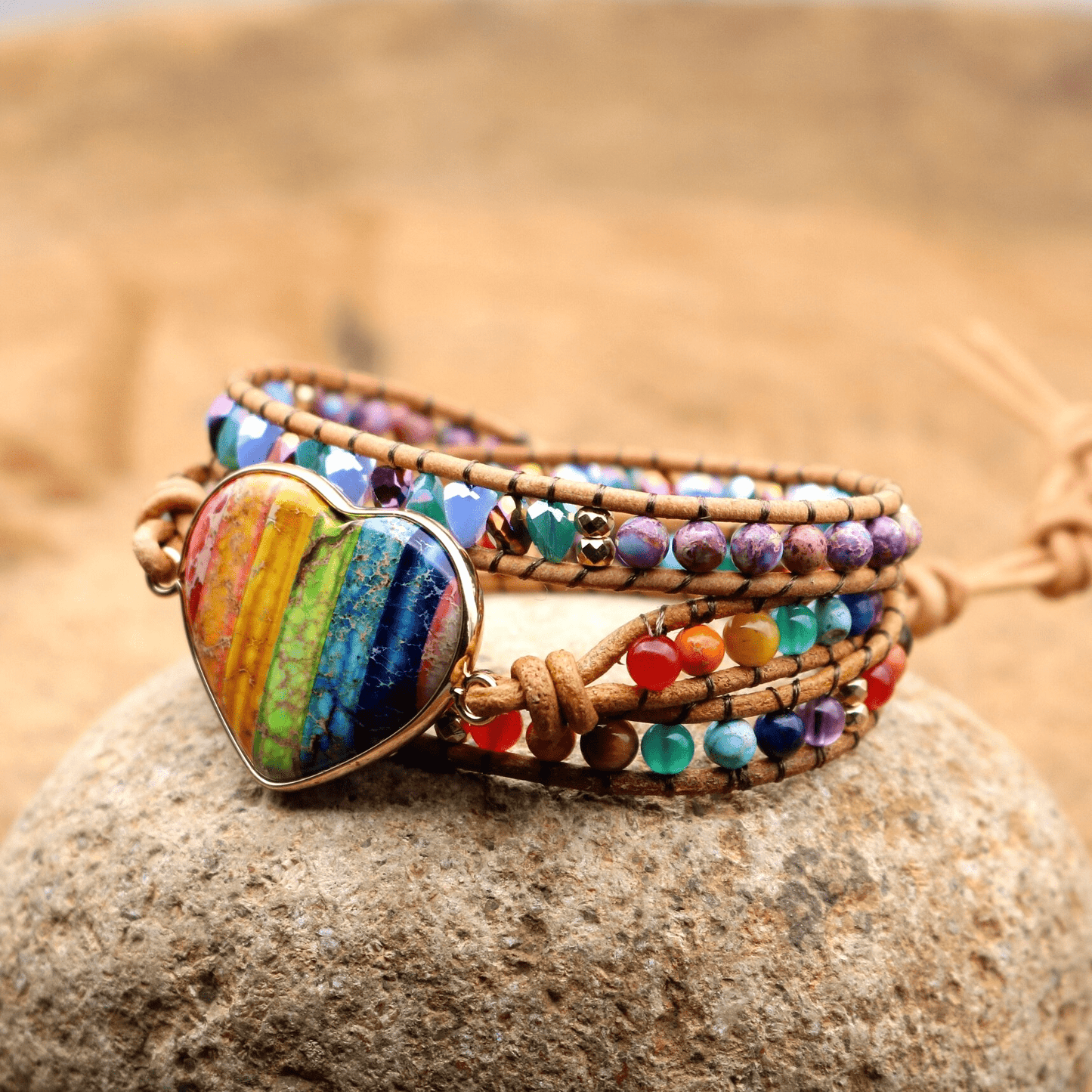 Khalee Samo Beschützendes Chakra Wickelarmband | Boho | 100% Handgemacht