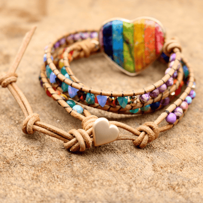 Khalee Samo Beschützendes Chakra Wickelarmband | Boho | 100% Handgemacht