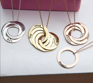 Khalee Samo Custom Circle Engraving Name Necklaces for Woman Personalized Stainless Steel Clavicle Chain Nameplate Jewelry Mother&#39;s Day Gift