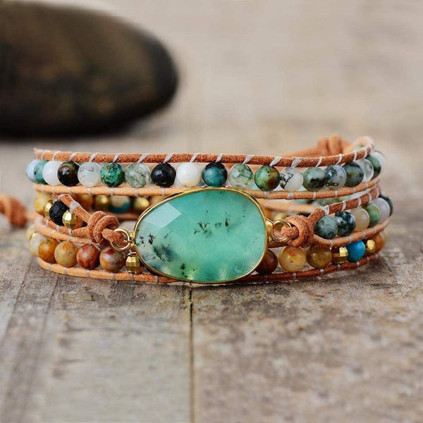Soothing Jade Wrap Bracelet | Australian Jade Stone | Boho | 100% handmade