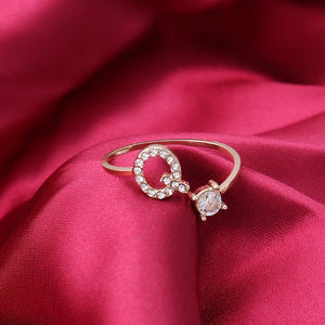 Khalee Samo Fashion A-Z 26 Letter Ring Gold Silver Rose Gold Personality Finger Rings Women Simple Elegant Jewelry Friendship Gift Wholesale
