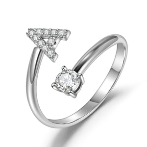 Khalee Samo Fashion A-Z 26 Letter Ring Gold Silver Rose Gold Personality Finger Rings Women Simple Elegant Jewelry Friendship Gift Wholesale