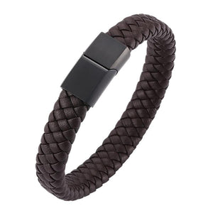Khalee Samo Brown Black / 16,5cm Handmade Classy Leather Bracelet