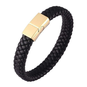 Khalee Samo Gold Black / 16,5cm Handmade Classy Leather Bracelet