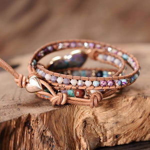 Healing Jasper Heart Wrap Bracelet | Boho | 100% handmade