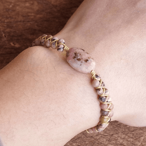 Khalee Samo 18cm Kopie von Herz Armband aus roten Jaspissteinen | Boho | 100% Hangemacht