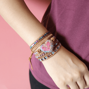 Love Protection Jasper Wrap Bracelet | Boho | 100% handmade