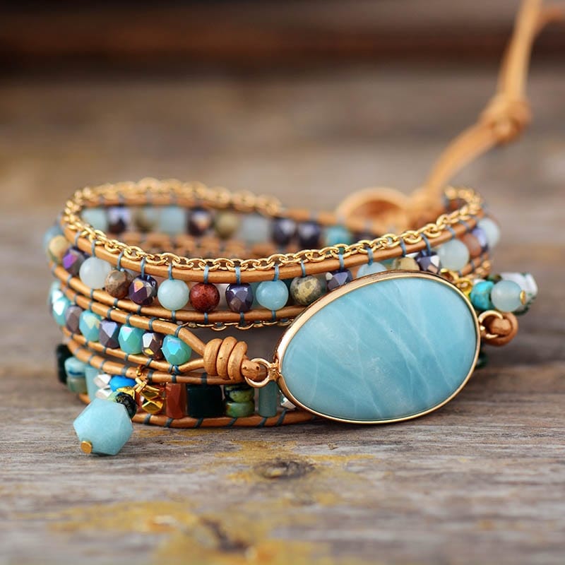 Turquoise Bead + Silver Zinc - Spirit Wrist River Mens Bracelet