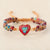 Khalee Samo Natural Stone Heart Charm Bracelets String Braided Macrame Bracelets Jaspers Friendship Wrap Bracelet Femme Women Jewelry