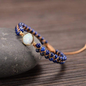 Khalee Samo Natural Stone Wrap Bracelets Femme Bohemian Amethysts Opal String Braided Yoga Friendship Charm Bracelets Jewelry Accessories