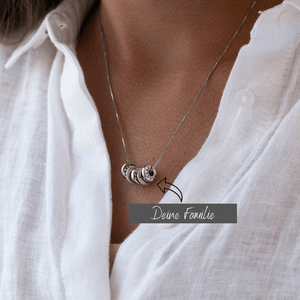 Khalee Samo Personalisierte Zirkonia Namenskette | Muttertag | Geschenk | Gravierte Ringe