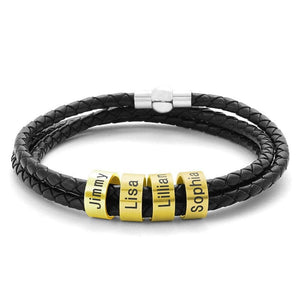 Khalee Samo Gold / 1 bead / United States|Commonly Personalisiertes Herren Armband | Gold | Geschenk | Herren Armband