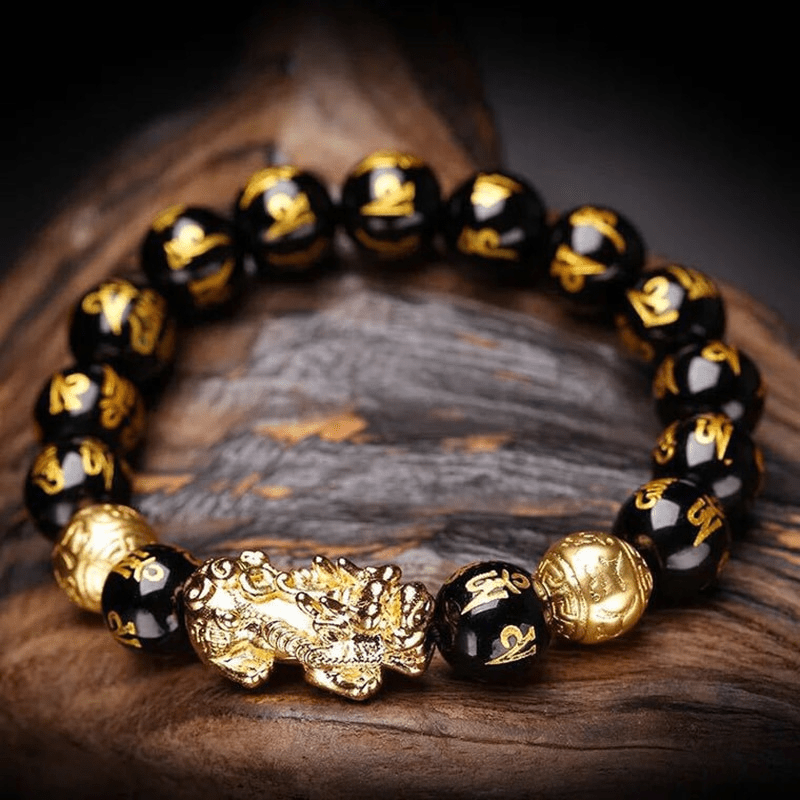 Feng Shui Fortune Bracelet Black Obsidian PiXu Wealth Bracelet for Women  Men - Walmart.com