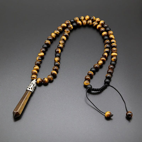 Tiger Eye Mala Necklace | Boho | 100% handmade