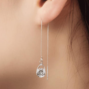 Long teardrop rhinestone earrings