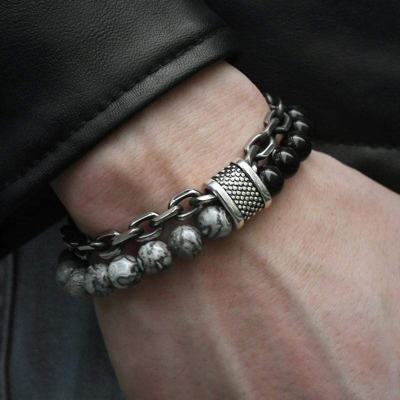 Jasper Chain Bracelet "The Protector" | Boho | Elegant | Men's