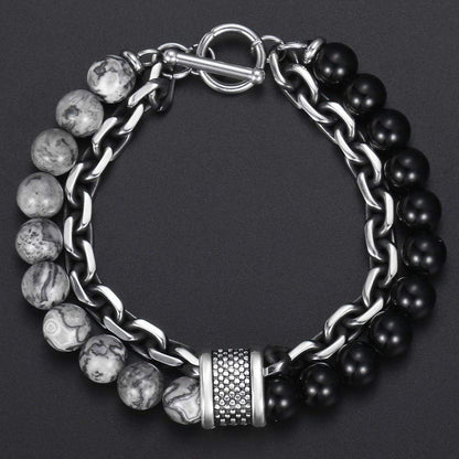 Jasper Chain Bracelet "The Protector" | Boho | Elegant | Men's