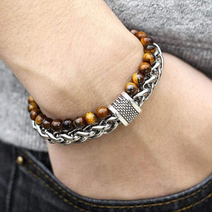 Tiger Eye Chain Bracelet "The Warrior" | Boho | Elegant | Men's