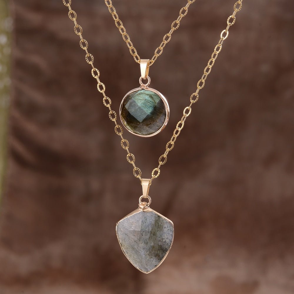 "Aurora Guardian" Labradorit Aura-Schutz Halskette | Boho | Multilayer