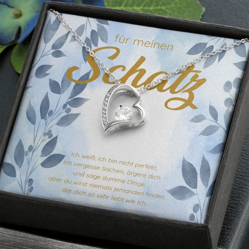 ShineOn Fulfillment <p>14k Weißgold-Finish</p> / Standard Box Für meinen Schatz Halskette | unbeschreibliche Liebe